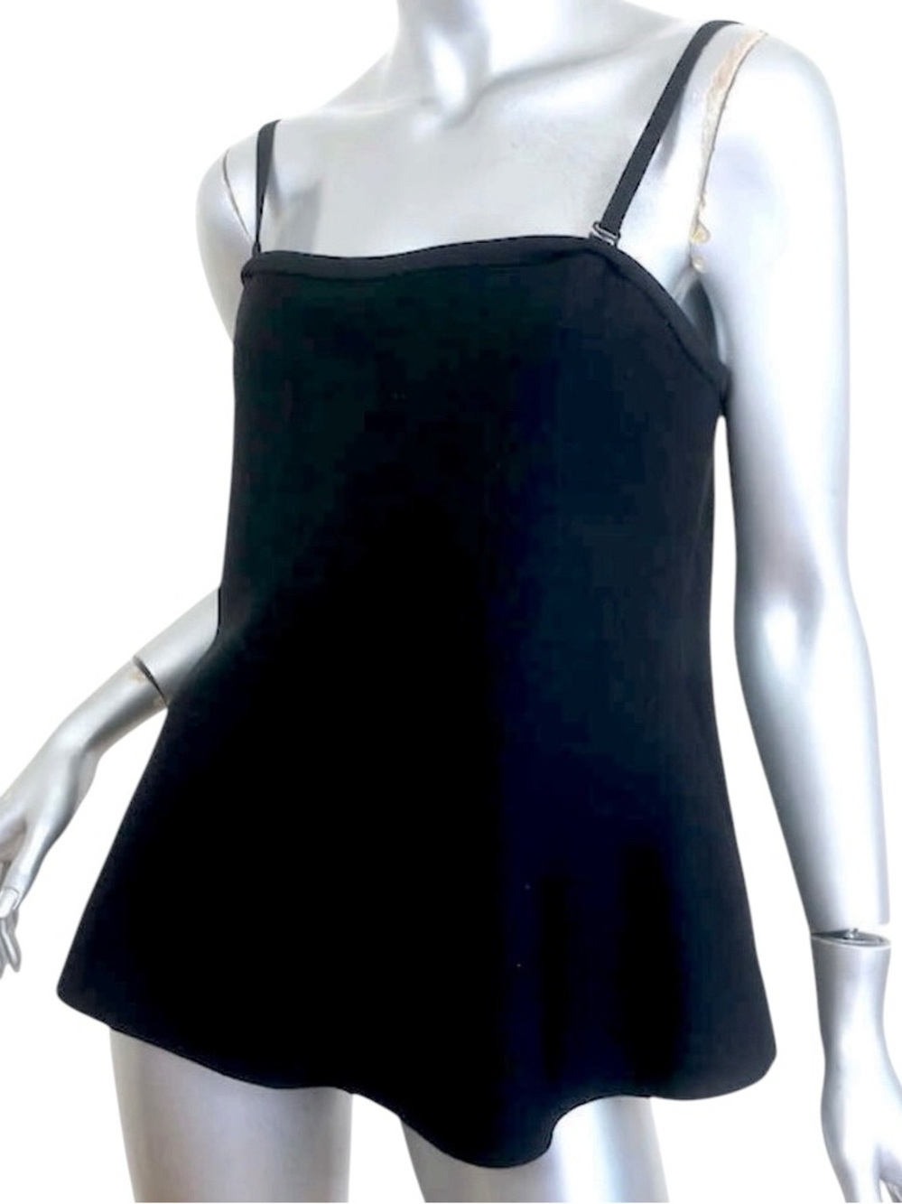 Me+Em Structured Knit Cami Square Neck Peplum Convertible Strapless Top, Size 8